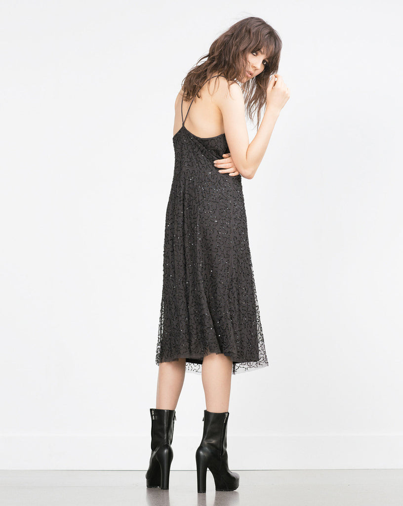 Strapless Ruffled Cocktail Dress